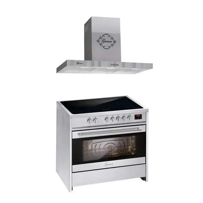 GURARI Centre de cuisson à induction GCH E 913 X Centre de cuisson à induction 90 cm Range Coocker 121L+GCH 461 IS 9 Hotte