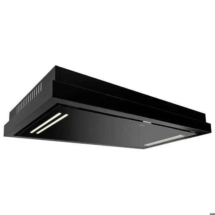 Gurari Hotte encastrable plafond 120cm GCH 343 120BL Hotte aspirante 1000m³/h •Moteur EBM •Ionisation électrostatique •Recyclage
