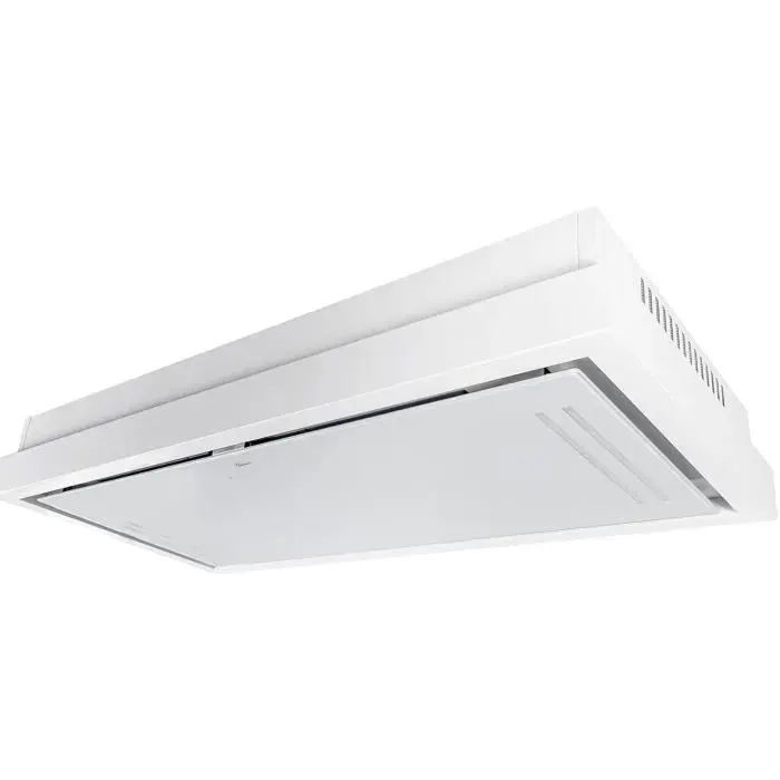 Gurari Hotte encastrable plafond 90 cm GCH 343 90 WH Hotte aspirante 1000m³/h •Moteur EBM •Ionisation électrostatique •Recyclage