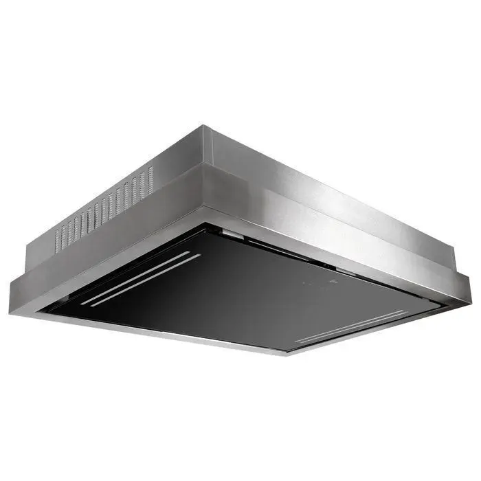 Gurari Hotte encastrable plafond 90 cm GCH 343 IS 90 BL Hotte aspirante 1000m³/h •Moteur EBM •Ionisation électrostatique •Recyclage