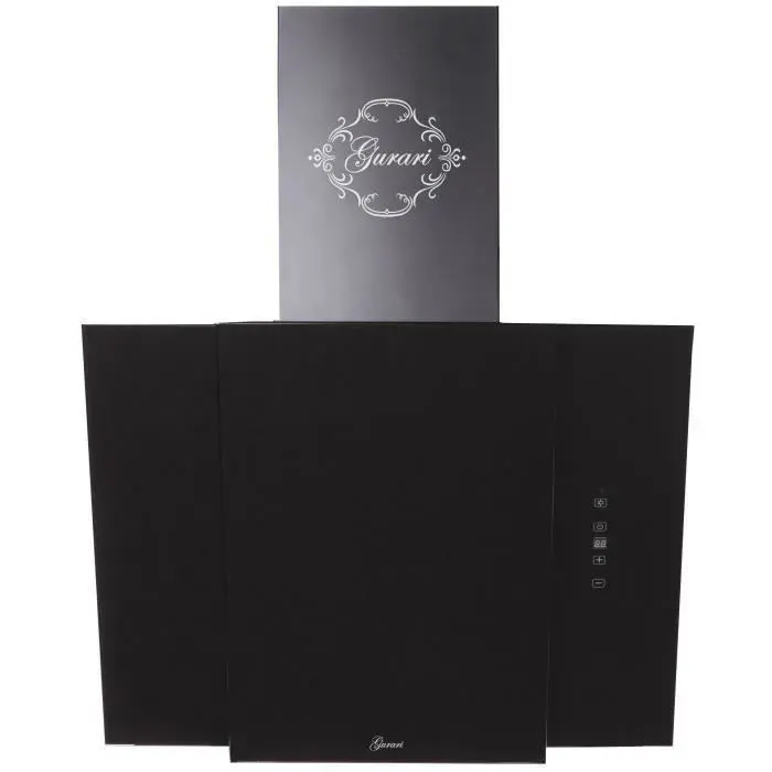 Gurari Hotte murale 60 cm noire Hotte aspirante inclinée GCH S 171 60 BL Premium • 1000 m³/h • Touch Control • Télécommande • LED