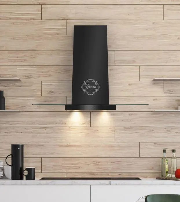 Gurari Hotte murale 60 cm verre noir • Hotte aspirante GCH 466 60 BL PRIME+filtre à charbon• 1000 m³/h• Évacuation/recyclage