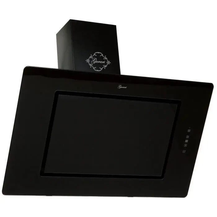 Gurari Hotte murale inclinée 90 cm verre noir GCH 155 BL 9 Hotte aspirante • 1000 m³/h • Touch Control • Télécommande • Classe A