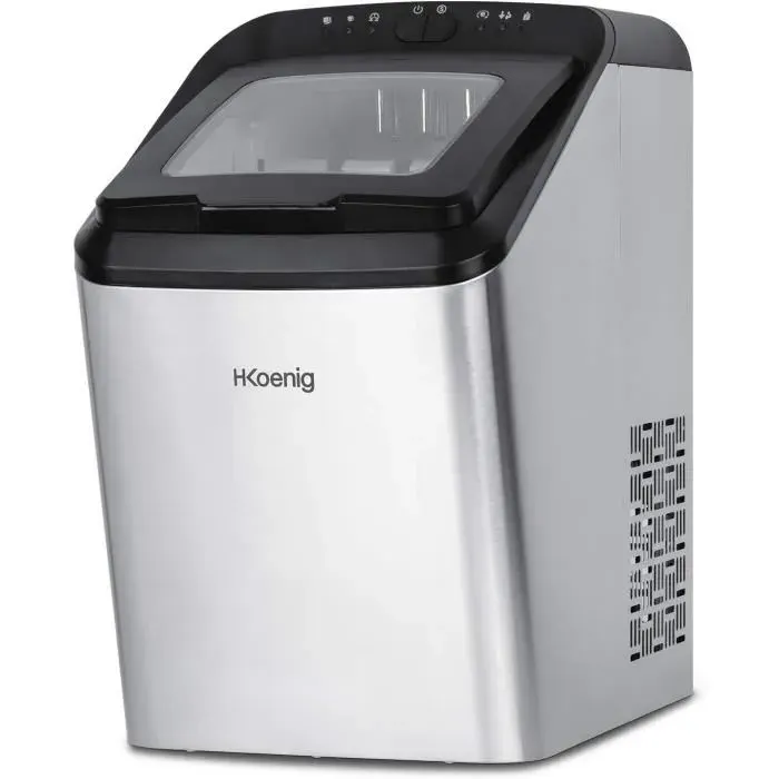 H.Koenig Machine à glaçons KBP40 15 Kg en 24h Cycle de Production rapide 9 min 2 tailles de Glaçons Raccordement arrivée deau