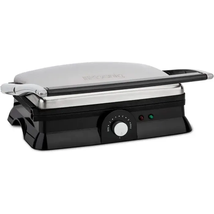H.Koenig Plancha Électrique GR20 Inox Grande Surface Hauteur et Température Réglables Multifonction