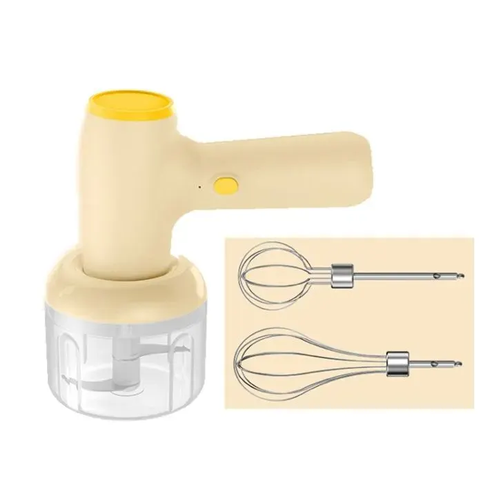 Hachoir à ail et batteur à œufs - Portable sans fil - 250 ml - 23 W - Beige ENEVAOCT