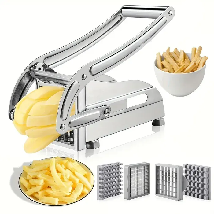 Hachoir à légumes Coupe-frites Trancheur à fruits en acier inoxydable Découpe-frites Trancheur à pommes de terre