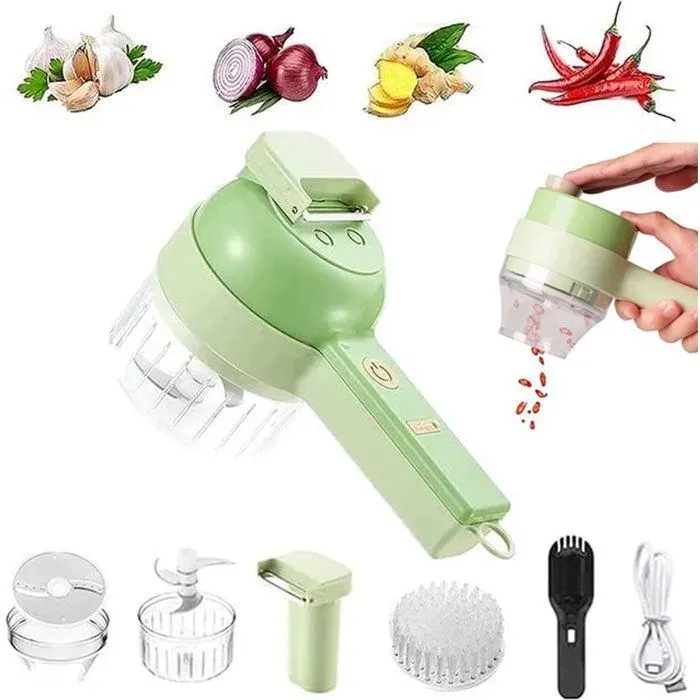 Hachoir à légumes - Trancheuse à légumes électrique - Mini mixeur électrique - Coupe-légumes - Hachoir - Design ergonomique SANPIE