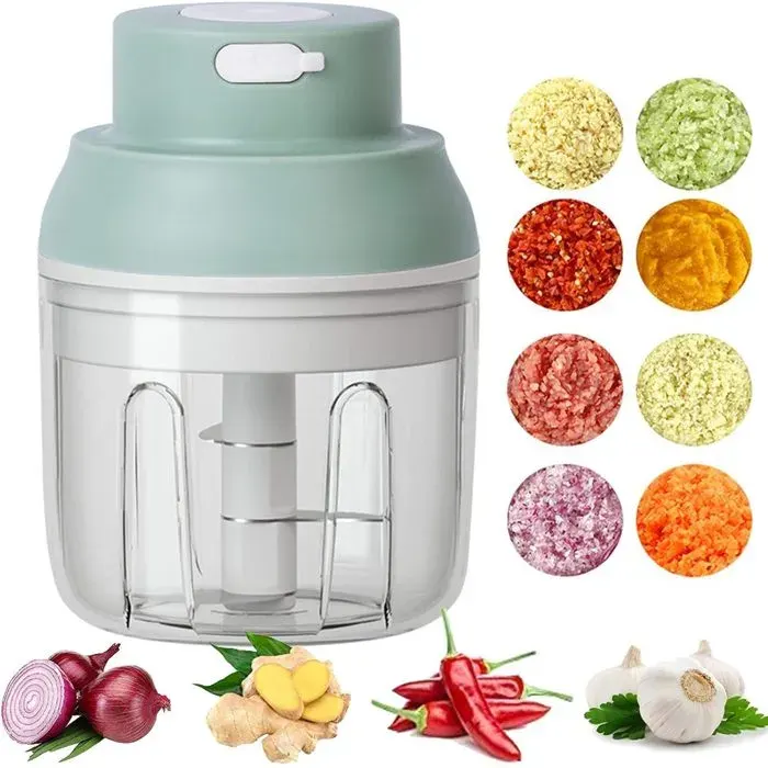 Hachoir à oignons coupe-oignons coupe-légumes électrique hachoir à ail électrique 250 ml chargement USB pour une utilisati
