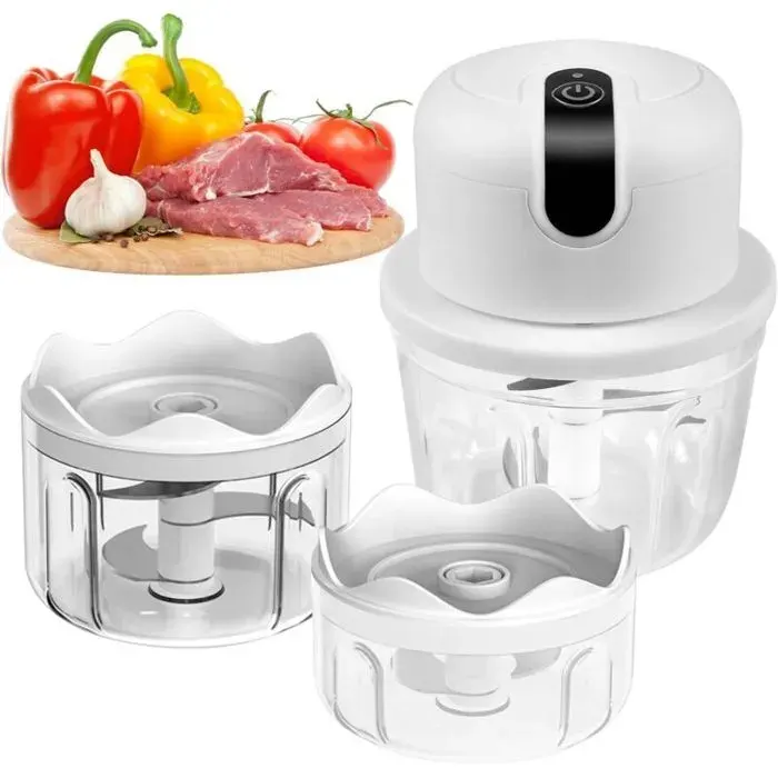 Hachoir à oignons électrique - JIANGZHA - Modèle 350 ml - Rechargeable USB - Sécurité alimentaire - Compact