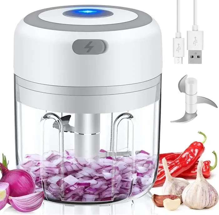 Hachoir de cuisine électrique mini coupe-oignon presse-ail robot culinaire multi-hachoir mini-alimentaire
