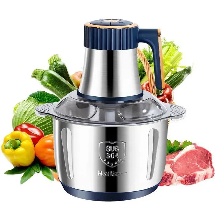 Hachoir Électrique 5Lbroyeur alimentaire acier inoxydable trancheur de légumes multifonctionnel processeur appareils de cuisine