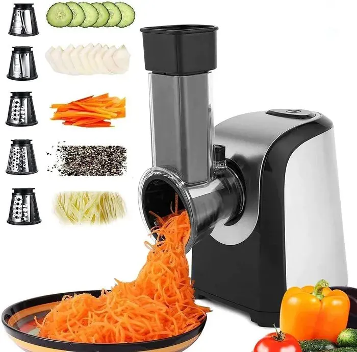 Hachoir Electrique à Légume 4 en 1 - ELOKLEM- Coupe-légumes électrique - 150W - Acier inoxydable