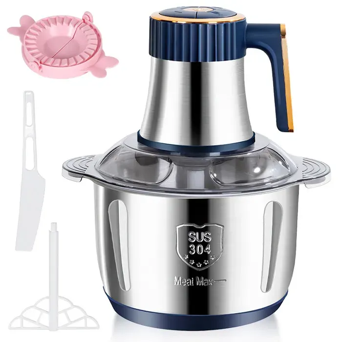 Hachoir électrique - JOULLI - 5L - 500 W - 6 lames - Bleu foncé