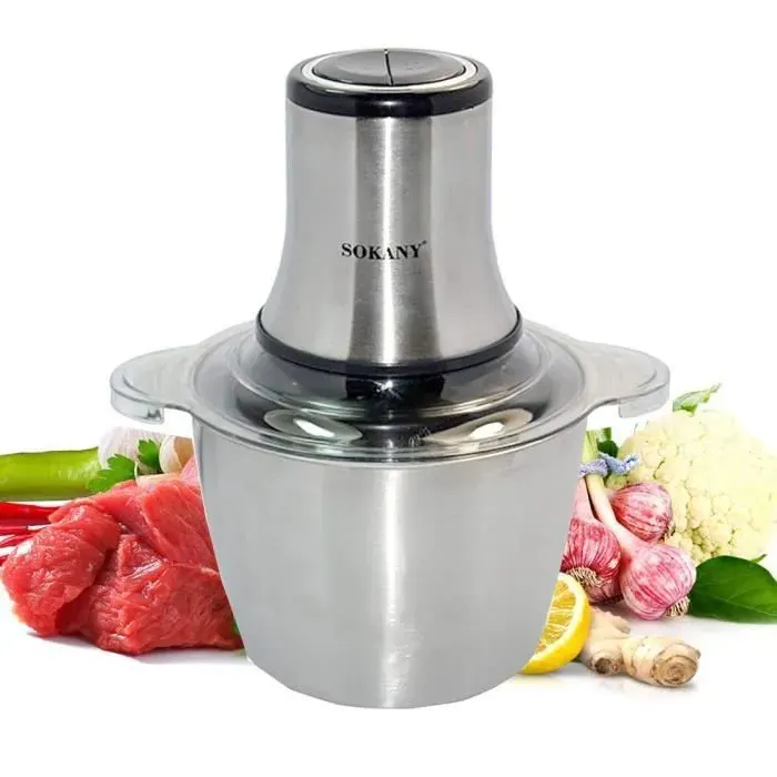 Hachoir électrique multifonctionnel - keeper - 800W - 2 vitesses - 4 lames en inox - Capacité 3.0L - Compact