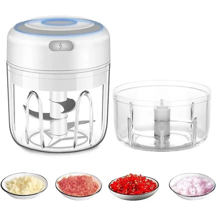 Hachoir électrique sans fil mini robot culinaire 250 ml pièces faciles à nettoyer et à remplacer mixeur électrique durable