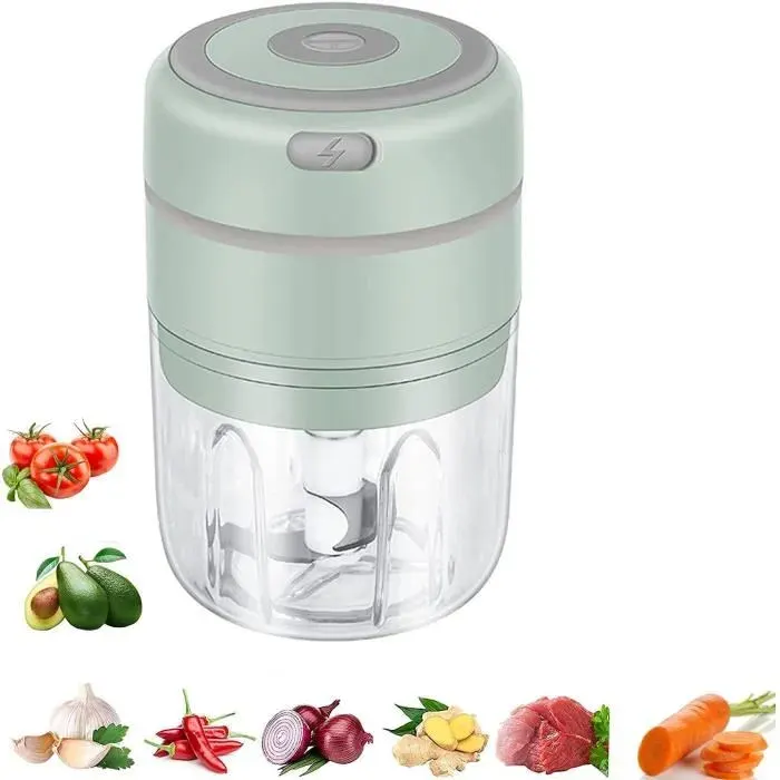 Hachoir Électrique - ZGEER - Mini Hachoir - 250ml - Sans fil - Chargement USB - Vert