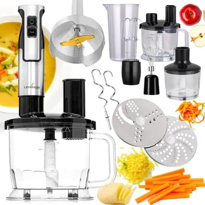 Hachoir - LEHMANN - Chopsui - 1200 W - 8 vitesses - Capacité 1.5 l — coloris Argent