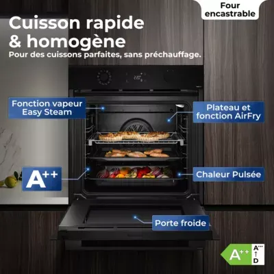 Haier - Four Encastrable Id2p5b5eytb - Pyrolyse - Hydrolyse - Chaleur Pulsée - Porte Froide - Rails Télescopiques — vue 2