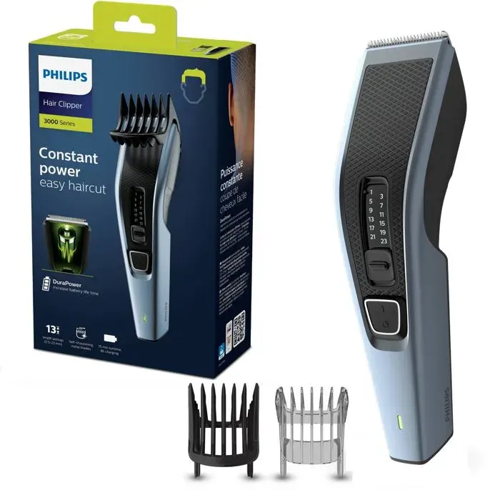 Hair Clipper Série 3000 Tondeuse à Cheveux Lavable avec Technologie Trim-n-Flow (modèle HC3530/15)