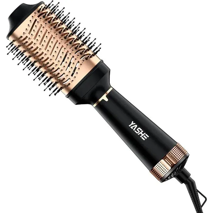 Hair Dryer Brush Quick Dry 4 in 1 Hot Brushes One Step Styling and Styling Volumizing Negative Ion Hair Dryer Brush 12 FER A FRISER