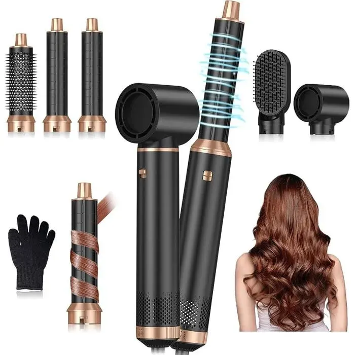 Hair Tool SetHair Dryer BrushBlower BrushAutomatic Curling IronThermal Brush3 Temperaturesfor DryVolumeBck FER A FRISER