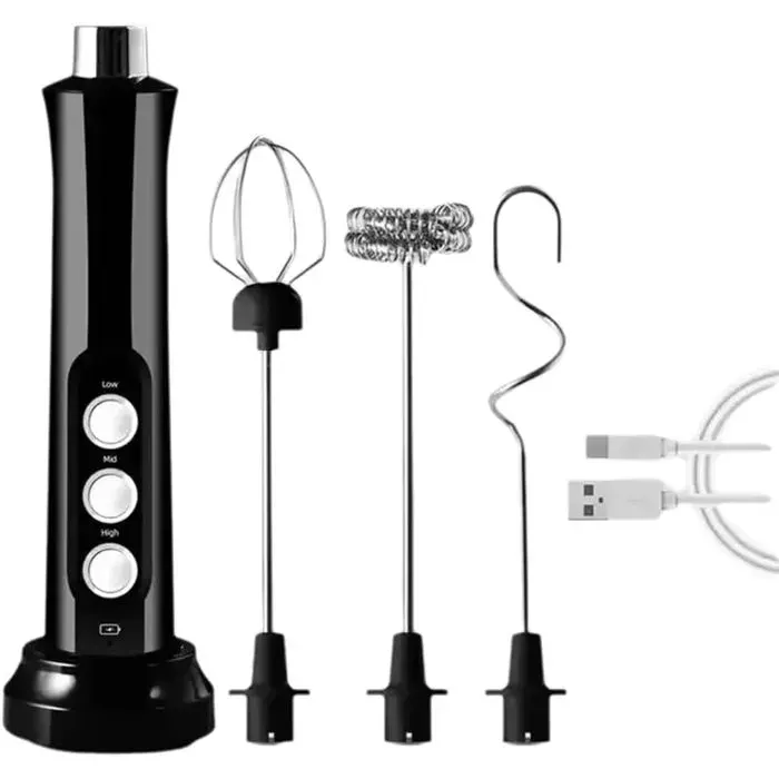 Handheld Electric Milk Frother Mini Milk Blender Rechargeable Vitesse Réglable A Label