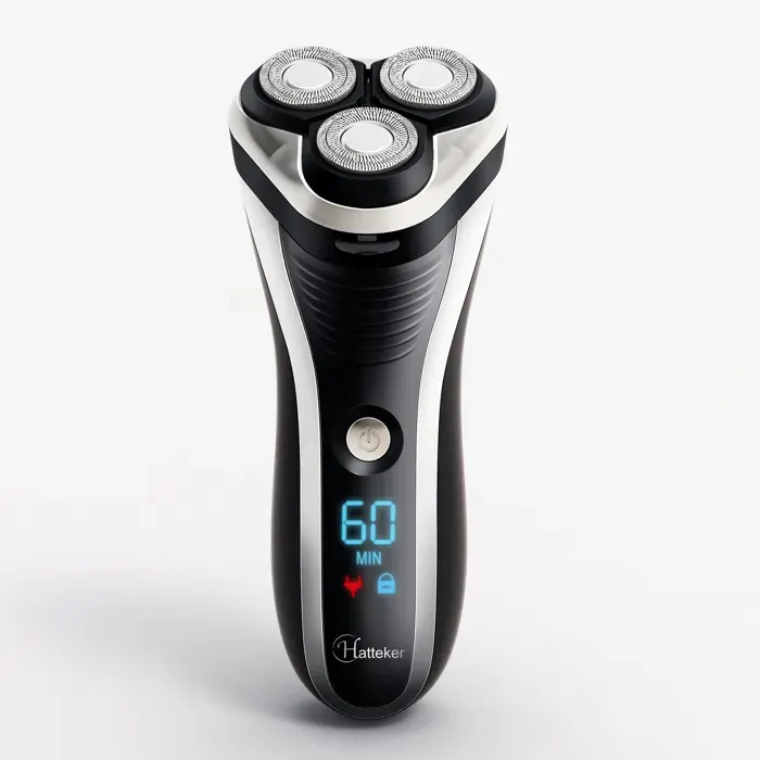 Hatteker RASOIR ELECTRIQUE Homme Tondeuse Barbe 3-en-1 Étanche Rechargeable Rasoir Multifonction Visage & Cheveux