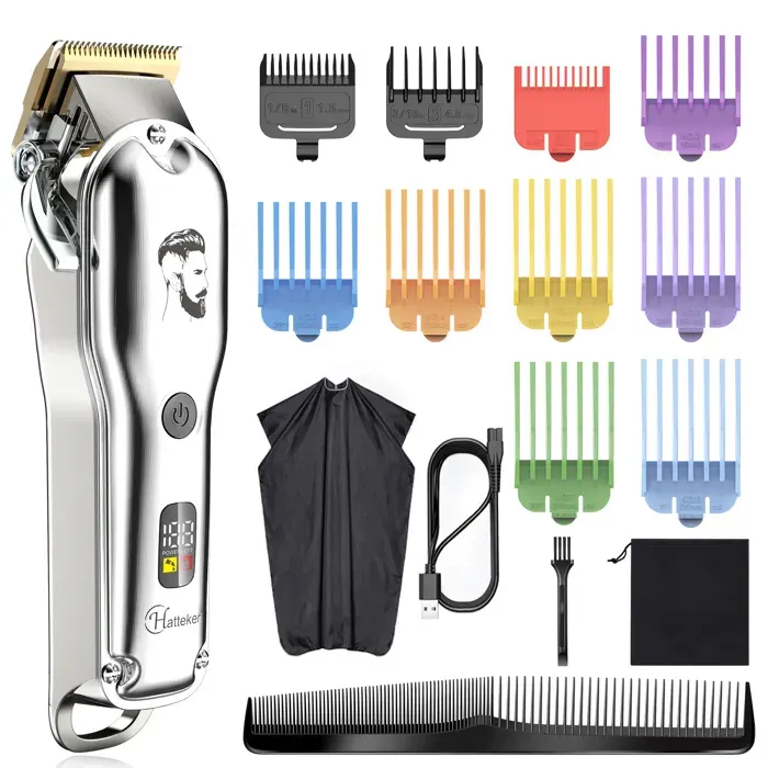 Hatteker Tondeuse à Cheveux et Barbe Professionnelle Tondeuse de Précision Hommes IPX7