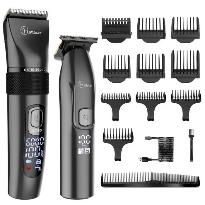 Hatteker Tondeuse à Cheveux Professionnelle Kit dentretien Tondeuse à barbe hommes Tondeuse de précision IPX7