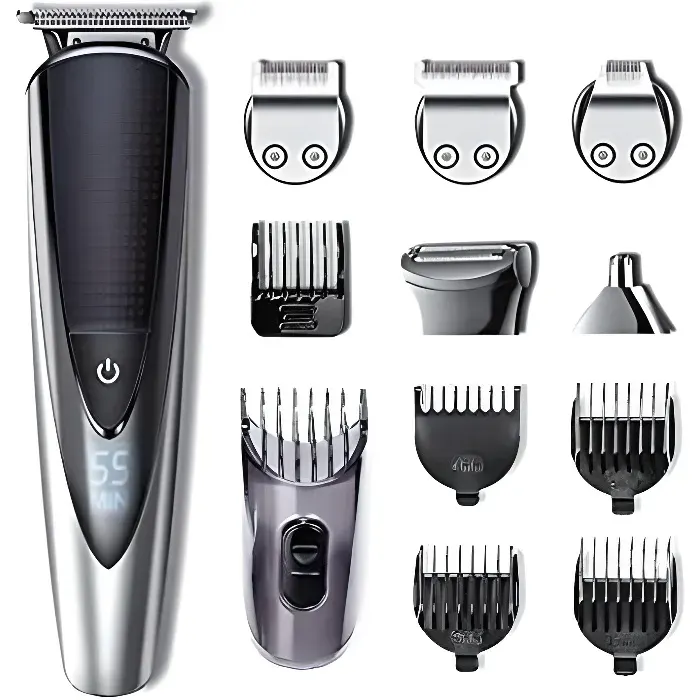 HATTEKER Tondeuse Barbe Tondeuse Cheveux Tondeuse Nez-Oreilles Electrique homme à barbes rasoir Impermeable 5 en 1 Pour Couper Barbe