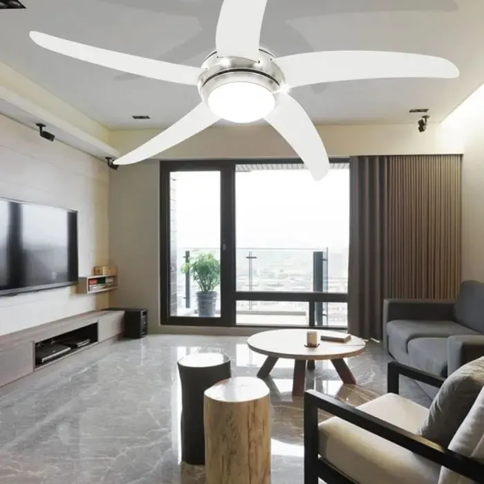 Haute qualité Magnifique Economique Jardin Ventilateur de plafond orné avec lampe 128 cm Blanc