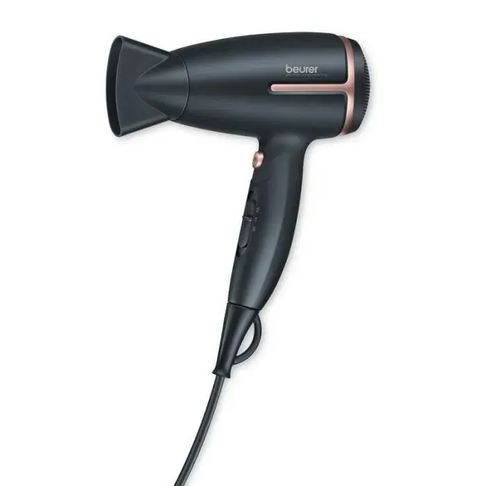 HC 25 STYLE PRO - Sèche-cheveux de voyage avec manche retractable fonction ionique 2 niveaux de chaleur - Noir