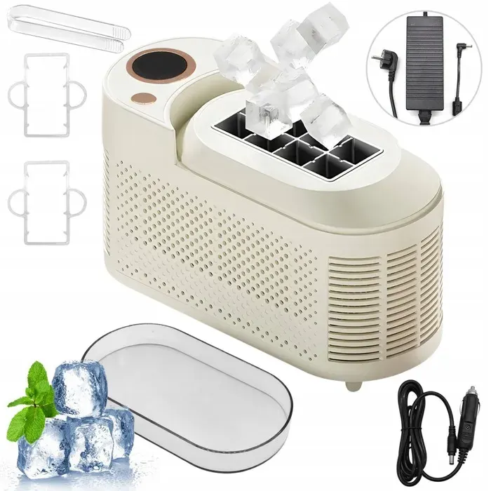 HDeye Machine à Glace Portable Mini Premium – 8 Cubes Solides en 10-15 Min Ultra-Compacte pour Maison Bureau Camping & Voyage