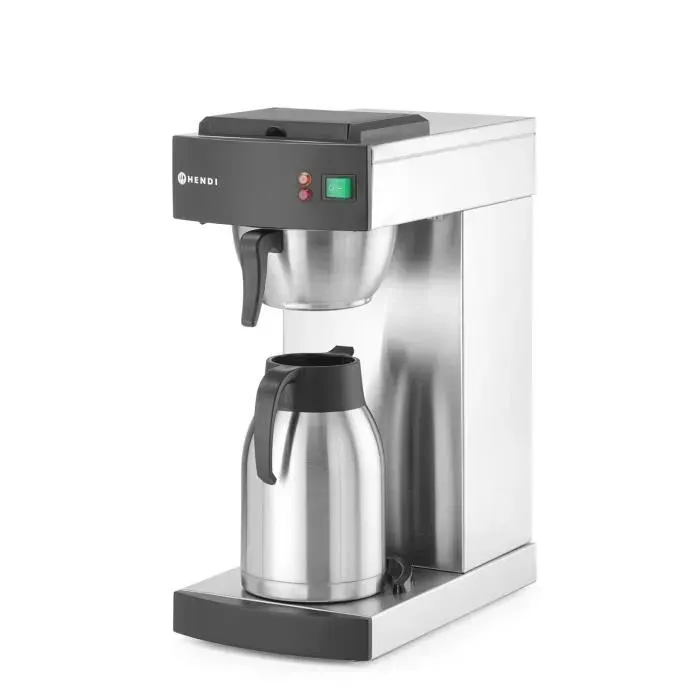 HENDI Machine à café filtrecafé moulu pour filtreincl. 100 filtres à café en papier et 1 verseuse isotherme de 2Lcafetière fil