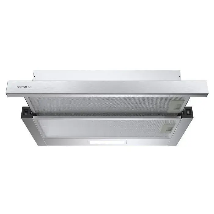 Hermitlux Hotte téléscopique 60cm 370m³/h recirculation/évacuation 2 vitesses éclairage LED avec filtre à charbon