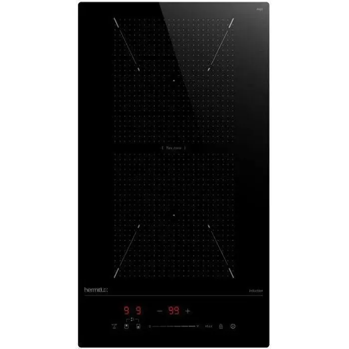 Hermitlux plaque induction 2 feux encastrable zones flexibles Domino plaque de cuisson electrique 9 niveaux de puissance et