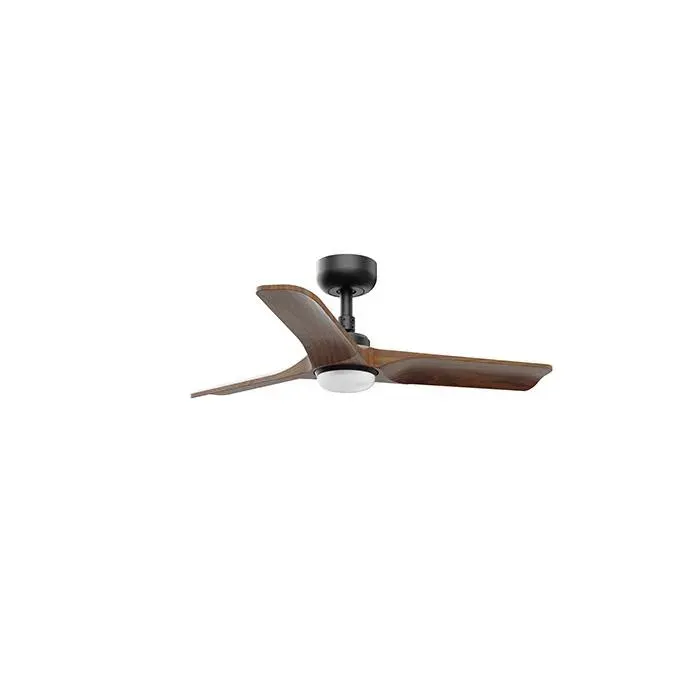 HEYWOOD S Ventilateur noir/bois avec lumière 33806-1TW