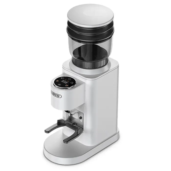 HiBREW G7 Moulin à Café - 48 Réglages de Mouture - Technologie Antistatique - Meules Coniques en Acier Inoxydable - Panneau Tactile — coloris Blanc