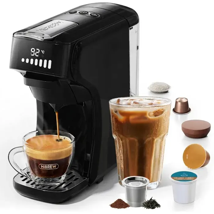 HIBREW H1B Machine à Café 6-en-1 Chaud et FroidCompatible NS – Kcup – DG – ESE – Moulu – Thé20 Bars