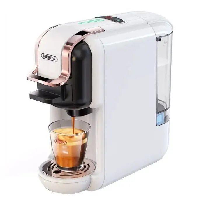 HiBREW H2B Cafetière 5 en 1 avec Ligne de Niveau dEau Cafetière à Capsules Chaudes/Froides 19 Bars Réservoir dEau 600 ml