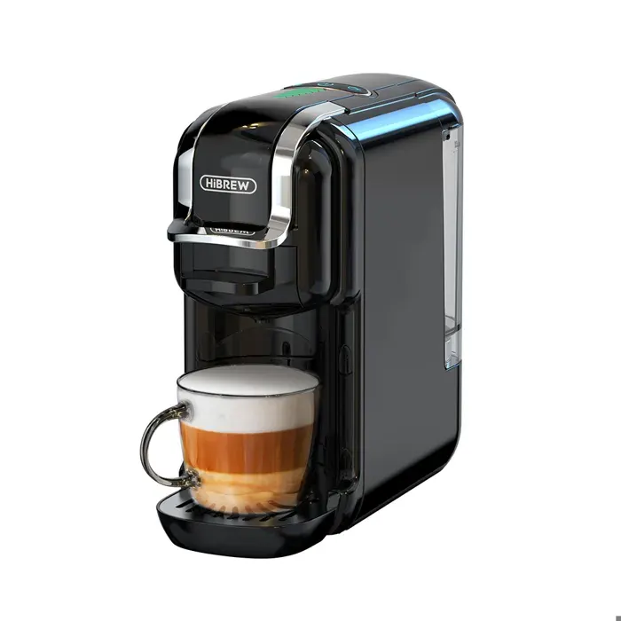 HiBREW H2B Cafetière 5 en 1 avec Ligne de Niveau dEau Cafetière à Capsules Chaudes/Froides 19 Bars Réservoir dEau 600 ml