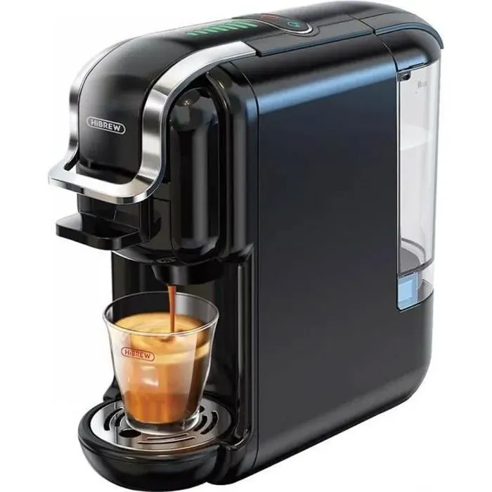 HiBREW H2B Cafetière 5 en 1 avec Ligne de Niveau dEau Cafetière à Capsules Chaudes/Froides 19 Bars Réservoir dEau 600 ml