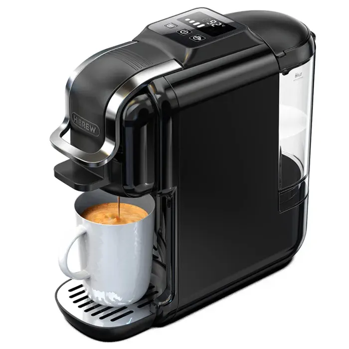 HiBREW H2C 5 en 1 Machine Café Capsules -Commandes Tactiles Intelligentes -7 Tailles Tasses - Infusion Chaud Froid -Pression 20 Bars — coloris Noir