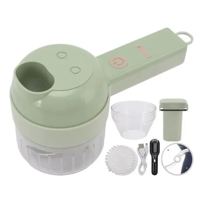 Hililand mini hachoir à légumes électrique Coupe-légumes électrique 4 en 1 Mini 200 ml USB chargeant le robot culinaire sans-keeper