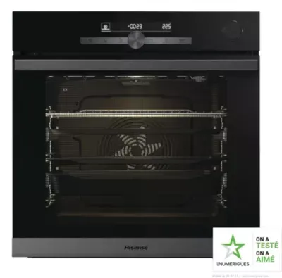 Hisense - Four Encastrable Fonction Vapeur O634pg - Pyrolyse - Chaleur Tournante - Vapeur - Porte Froide - Rails Télescopiques