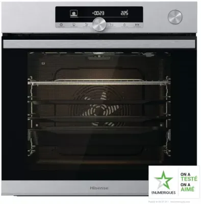Hisense - Four Encastrable Fonction Vapeur O634px - Pyrolyse - Chaleur Tournante - Vapeur - Porte Froide - Rails Télescopiques