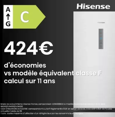 Hisense - Réfrigérateur Combiné Rb390n4bcc — vue 6
