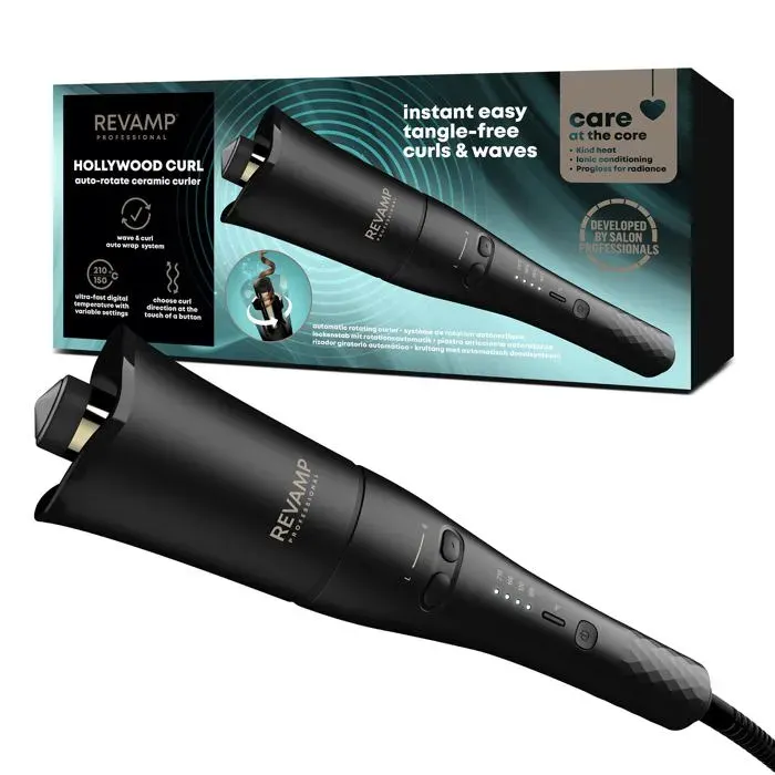 Hollywood Curl Boucleur Automatique Fer à Boucler 25 mm - Boucleur à Cheveux Rotatif Tige Céramique Ionique - Fer à Boucler Autom