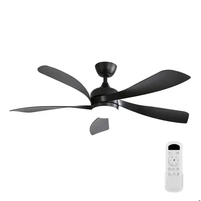 HOMVRA Ventilateur de plafond 132 cm avec LED 18 W dimmable 3 couleurs moteur DC silencieux noir